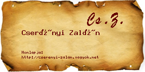 Cserényi Zalán névjegykártya
